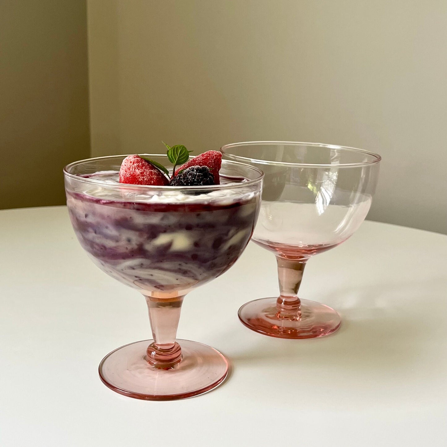 Light Pink Margarita Glasses/Dessert Coupes