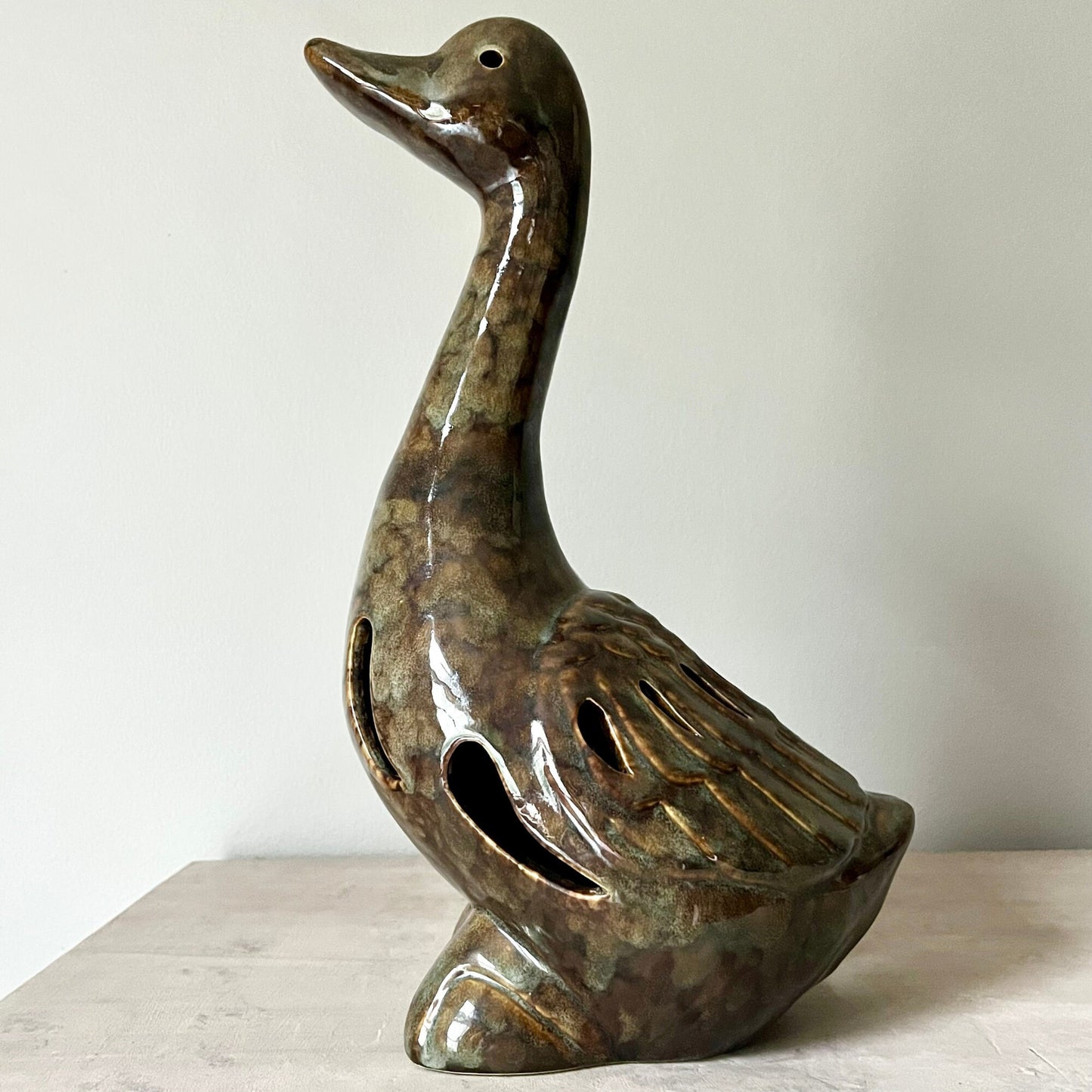 Ceramic Glazed Goose Shaped Lantern