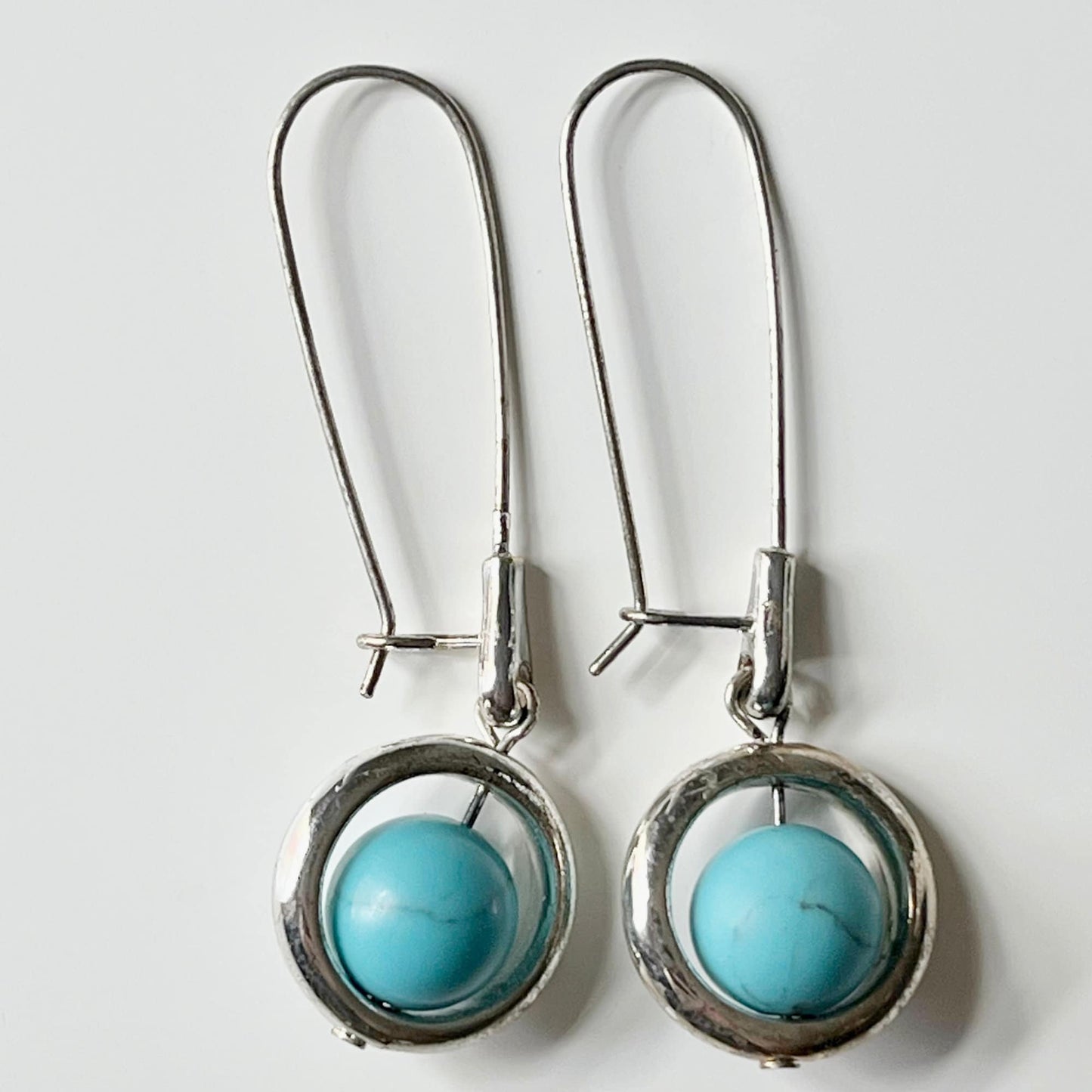 Faux Turquoise Drop Earrings