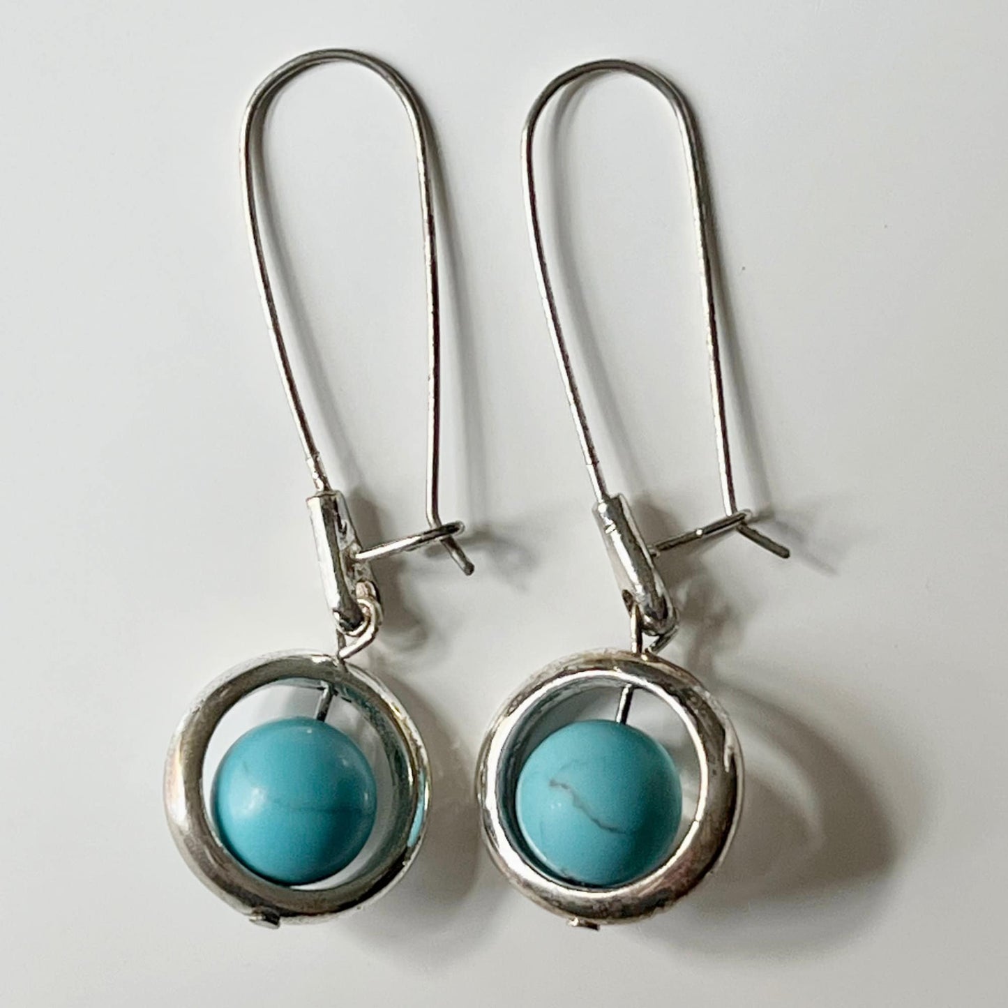 Faux Turquoise Drop Earrings