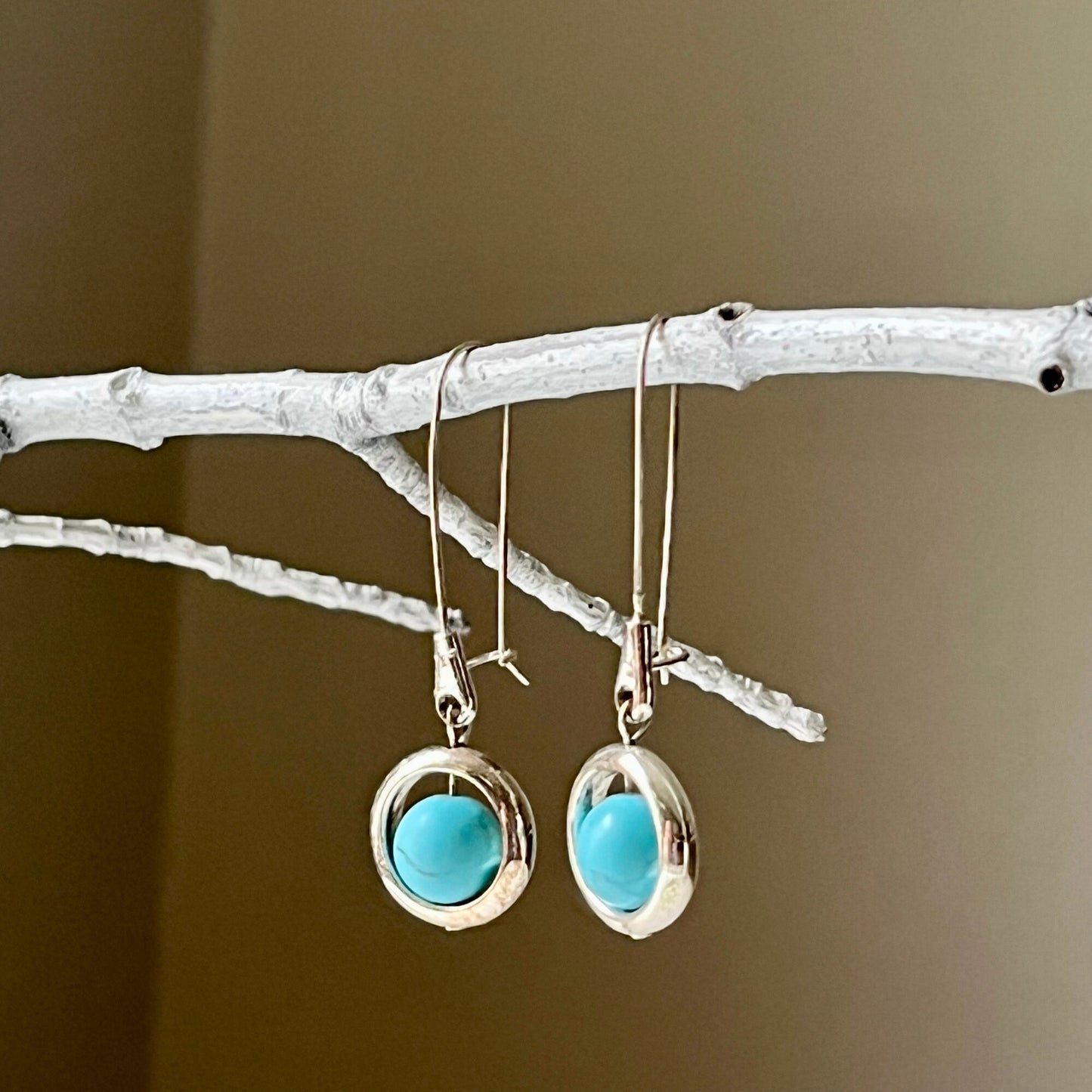 Faux Turquoise Drop Earrings