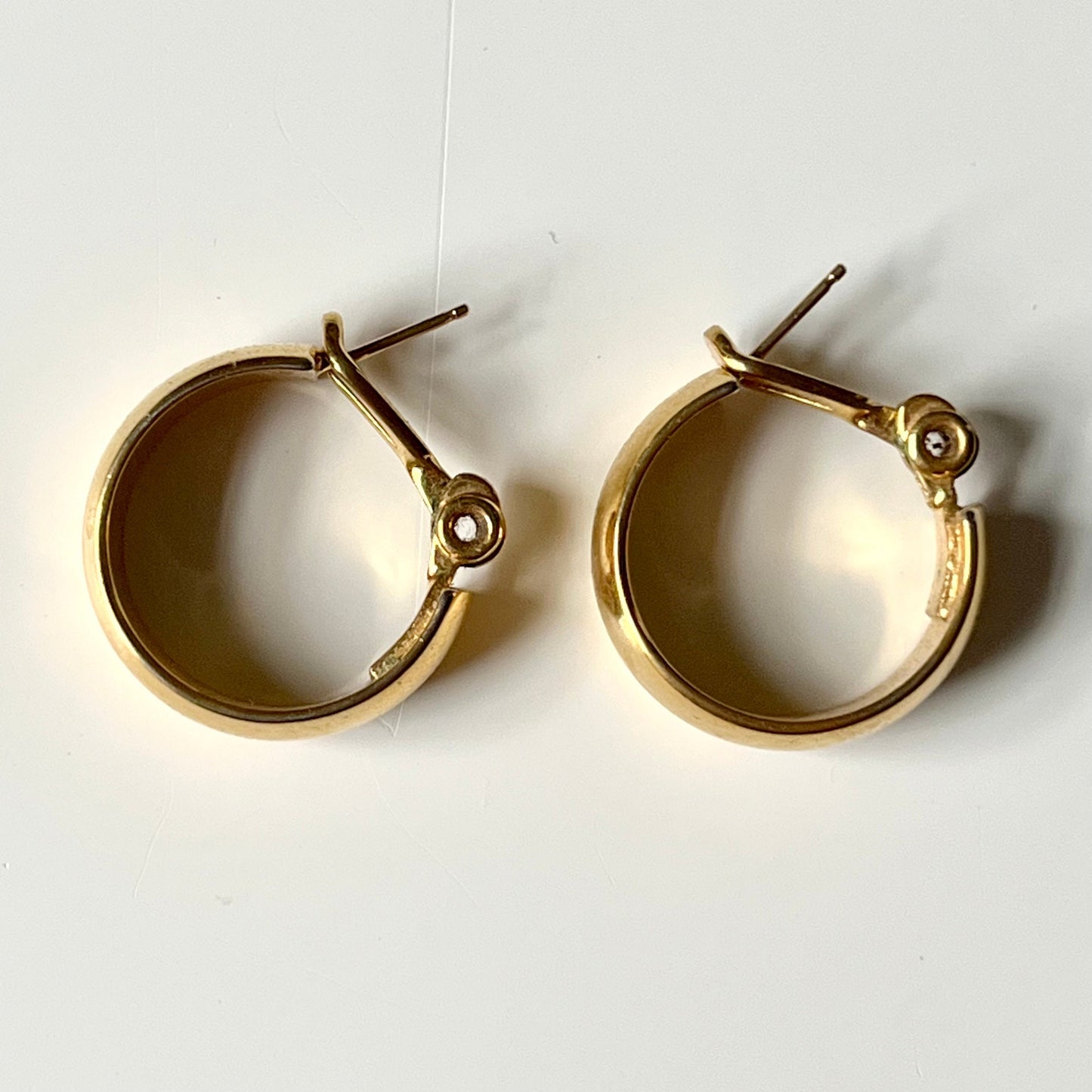 Wide Bottom Gold Colored Hoops