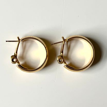 Wide Bottom Gold Colored Hoops