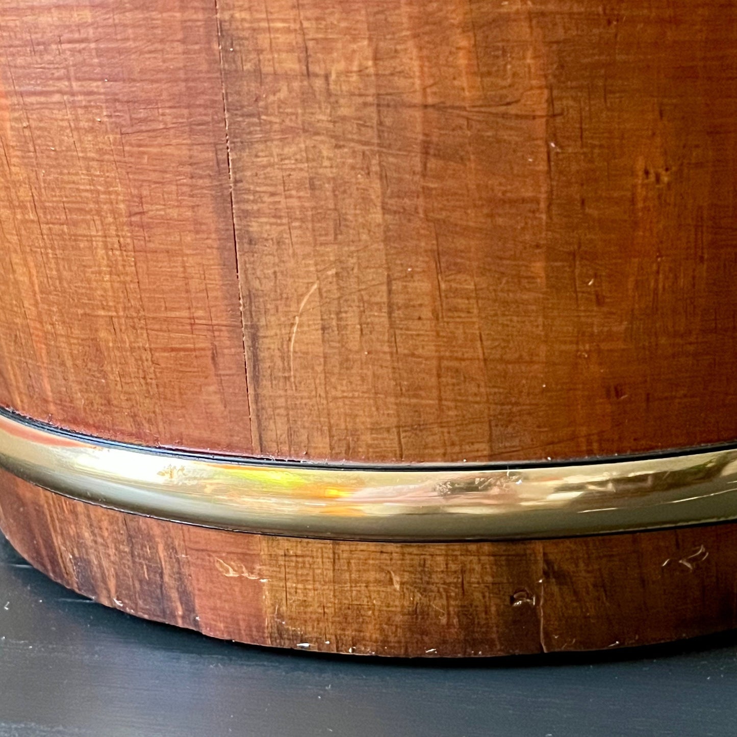 Mid Century Modern Wood Barrel Planter