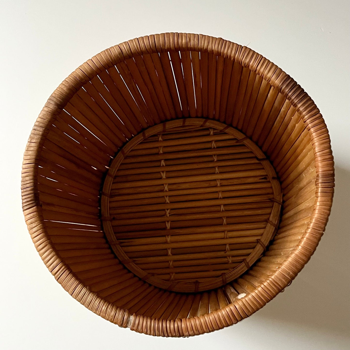 Cane & Bamboo Woven Circular Planter