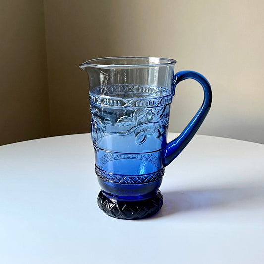 Garden Harvest Blue Glass Pitcher by Mikasa