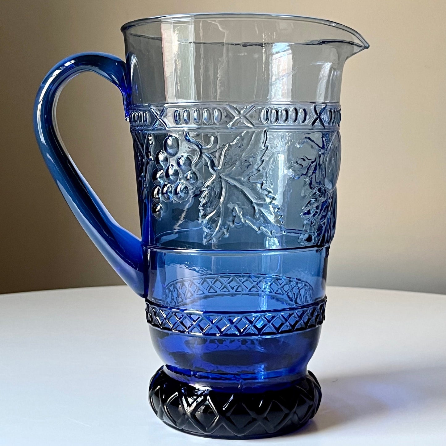 Garden Harvest Blue Glass Pitcher by Mikasa