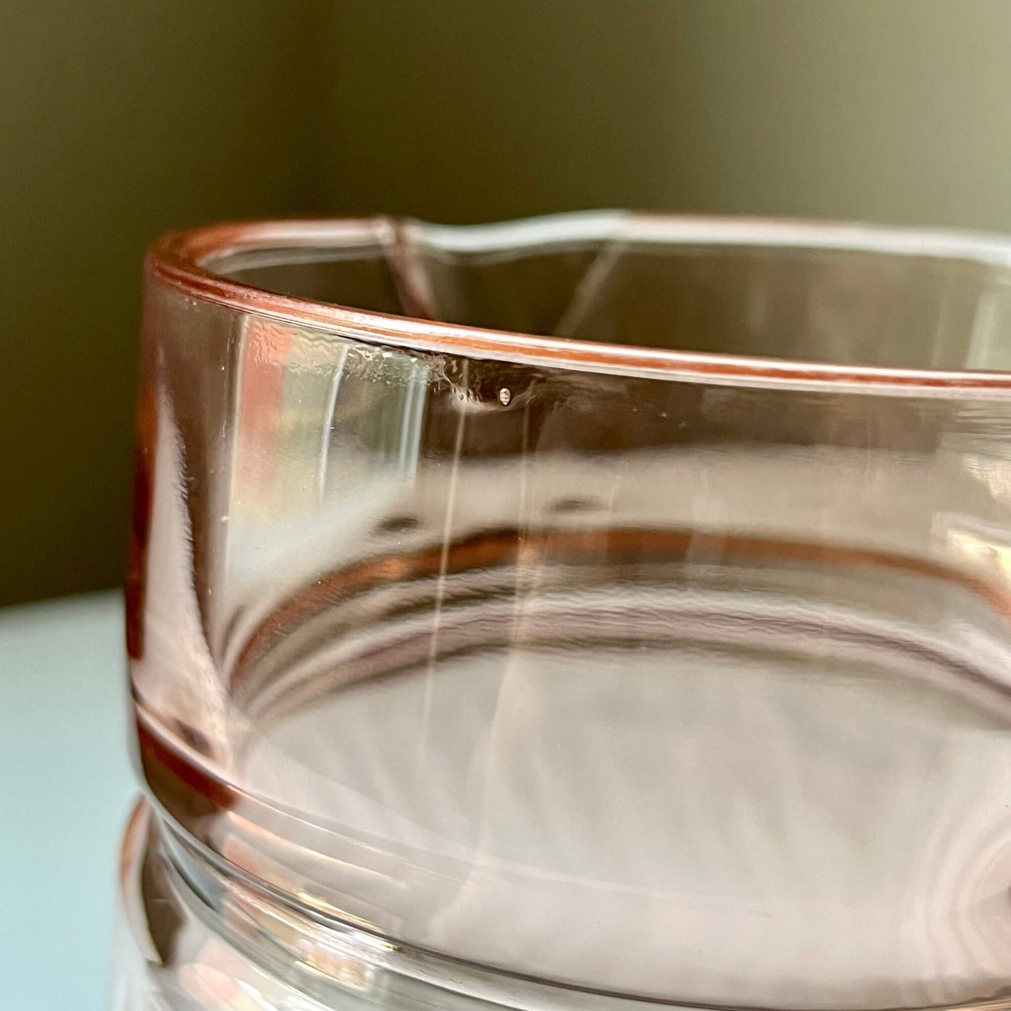 French Pink Glass Pitcher with Rosaline Pattern