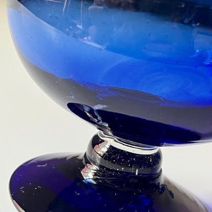 Hand Blown Cobalt Blue Glass Brandy Sniffers