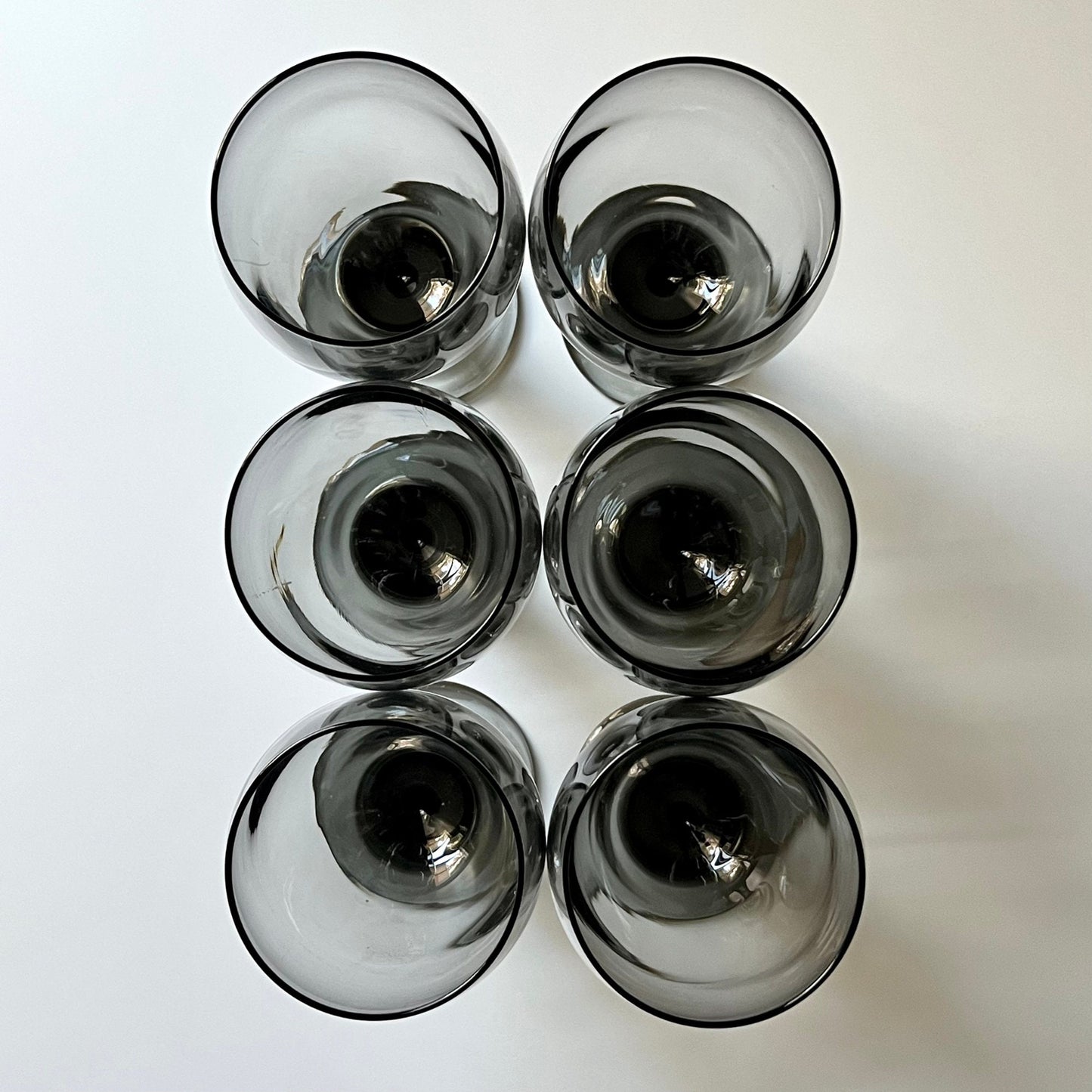 Smoked Gray Teardrop Goblets by Libbey