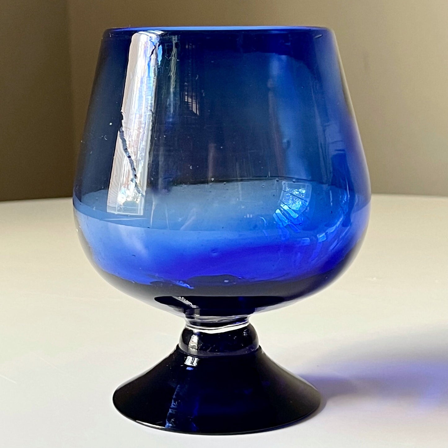 Hand Blown Cobalt Blue Glass Brandy Sniffers