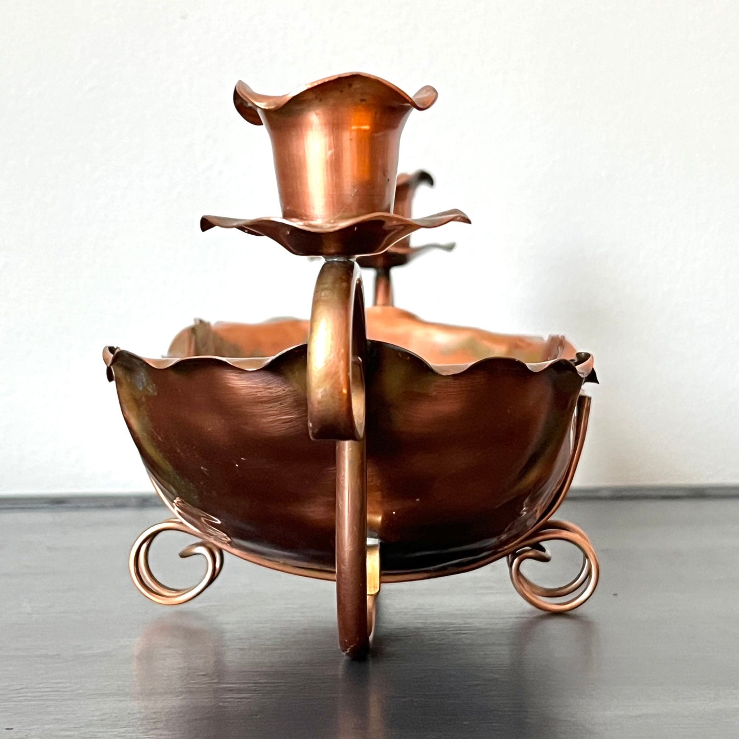 Gregorian Copper Console Candle Bowl