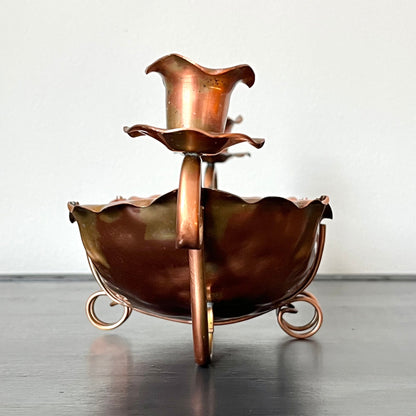 Gregorian Copper Console Candle Bowl