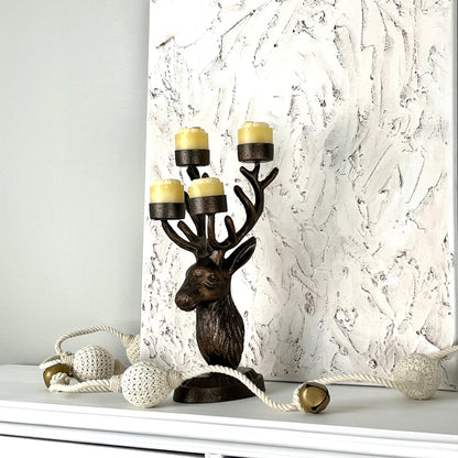 Metal Deer Shaped Candelabra