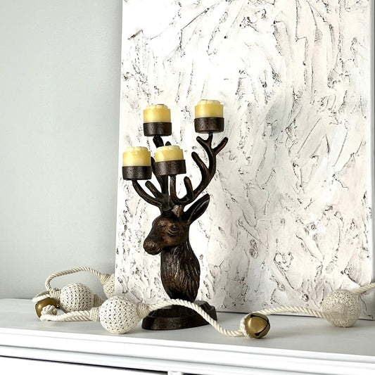 Metal Deer Shaped Candelabra