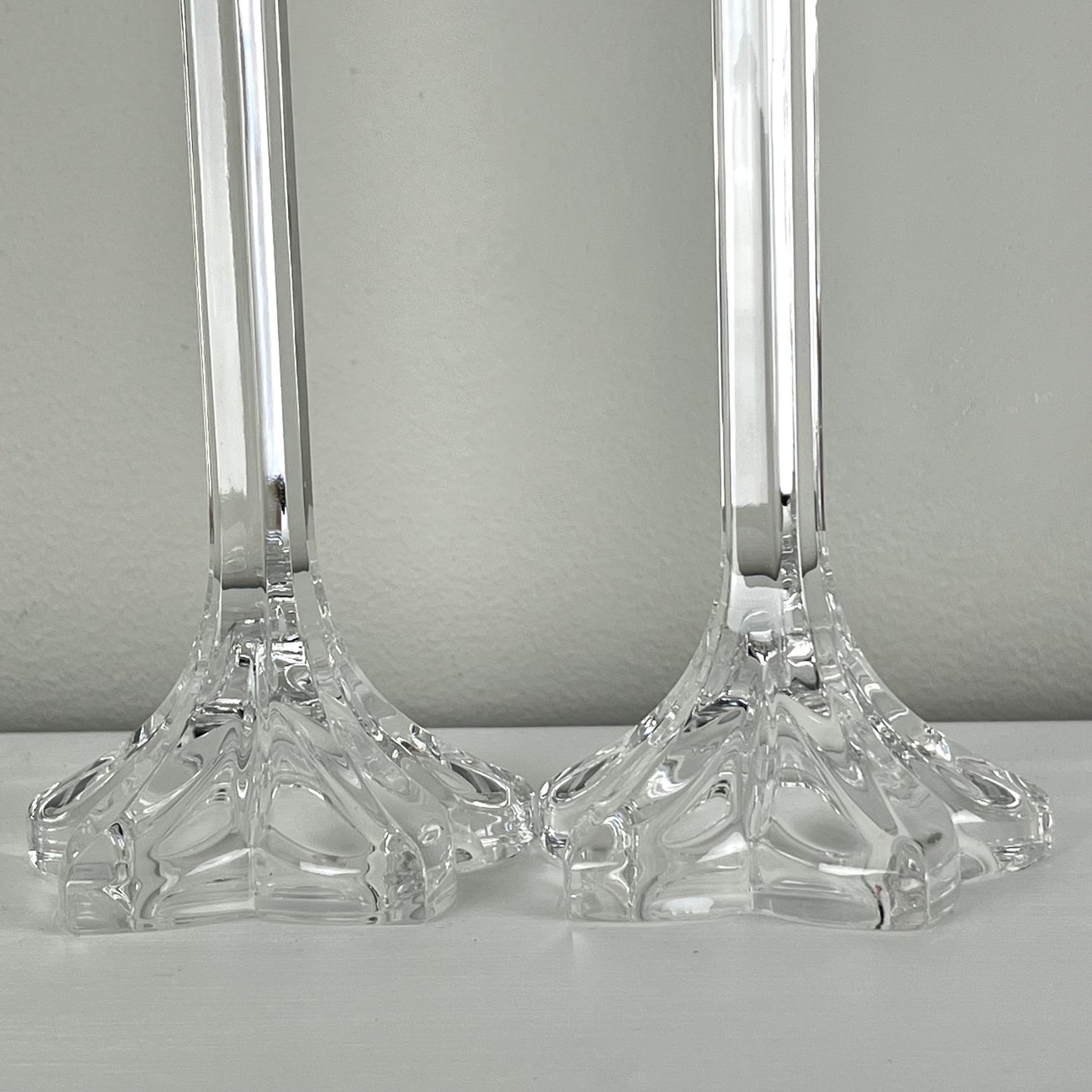 Flower Shaped Crystal Candle Holders by Mikasa