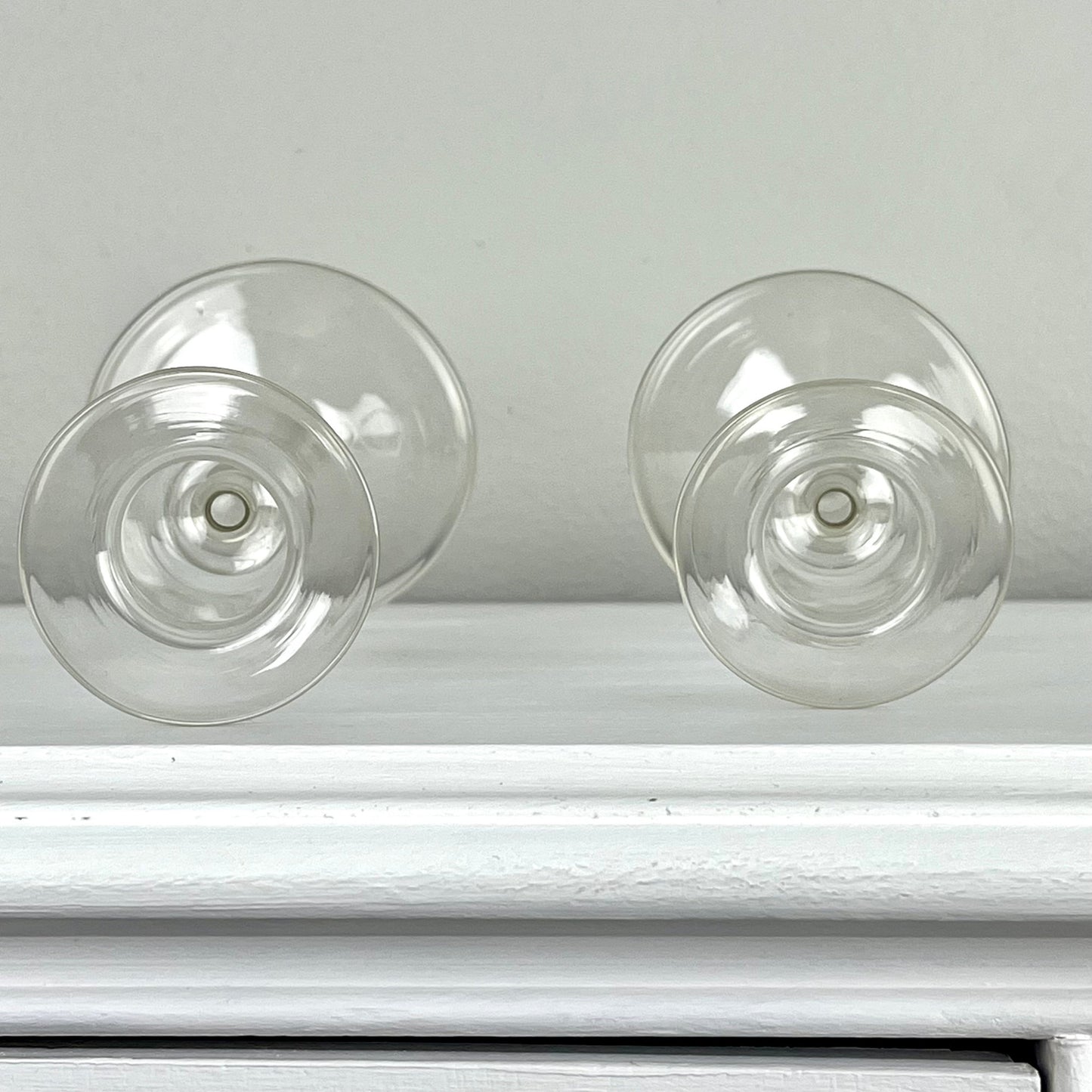 Minimalist Glass Taper Candlestick Holders