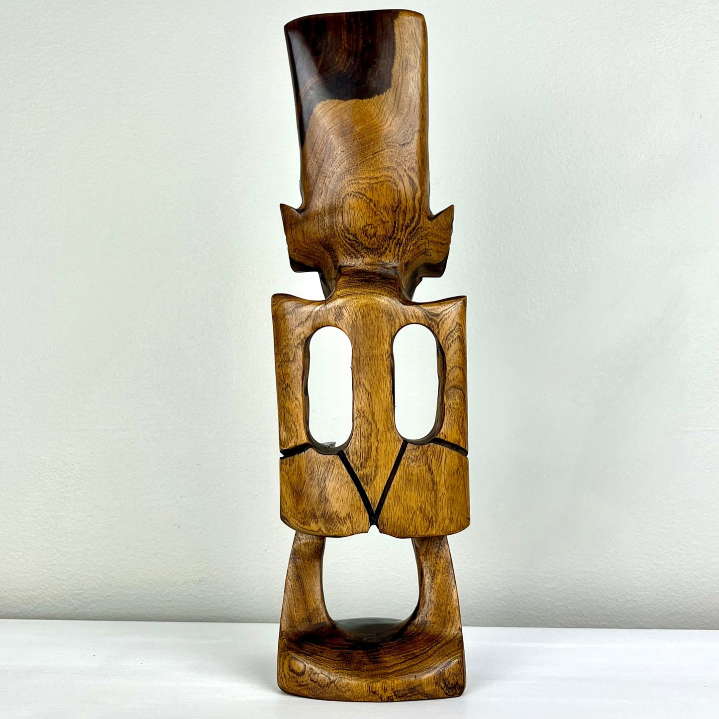 Hand Carved Wood Totem Sculpture