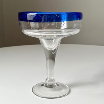 Margarita Glasses with a Cobalt Blue Rim (Set of 4)