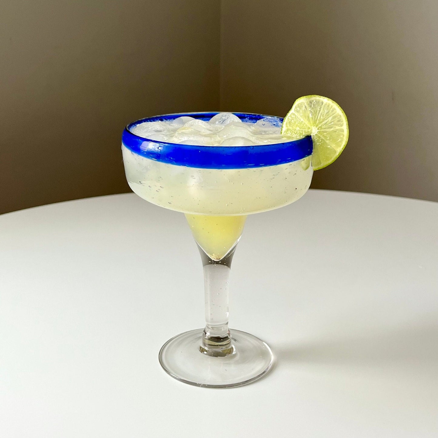 Margarita Glasses with a Cobalt Blue Rim (Set of 4)