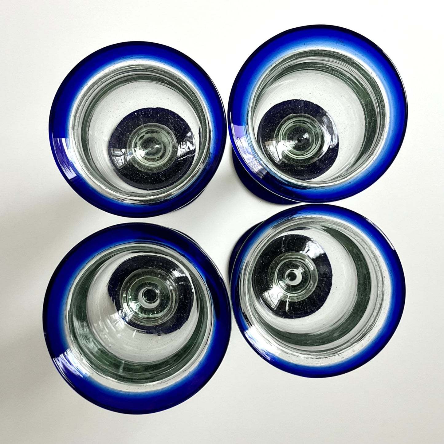 Hand Blown Cobalt Blue Wine Glasses