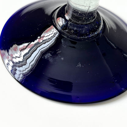 Hand Blown Cobalt Blue Wine Glasses