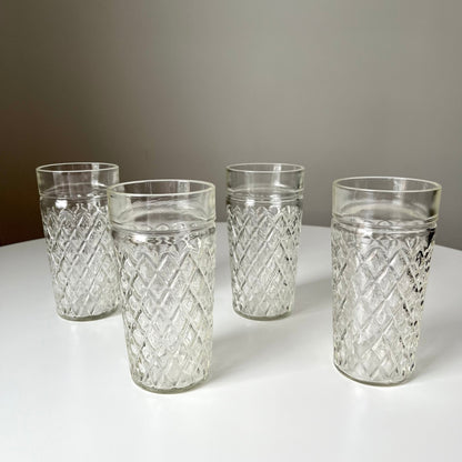 Embossed Diamond Glass Tumblers