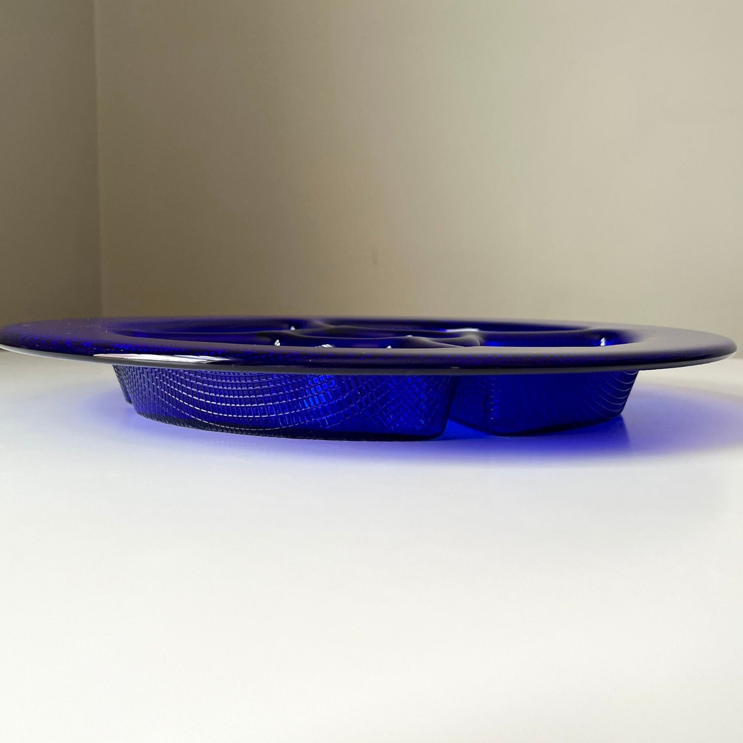 Cobalt Blue Glass Serving Tray