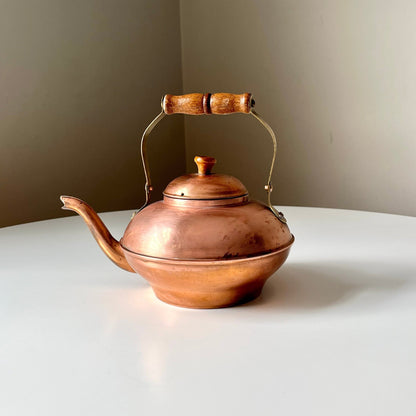 Copper Kettle with Brass & Wooden Handle