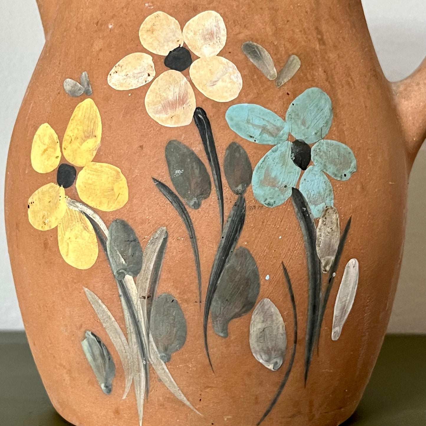 Hand Painted Ceramic Jug with Delicate Flower Design