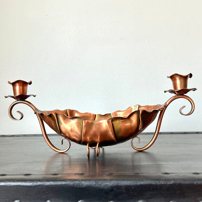 Gregorian Copper Console Candle Bowl