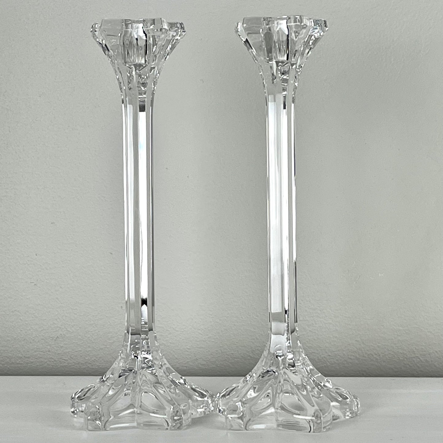 Flower Shaped Crystal Candle Holders by Mikasa