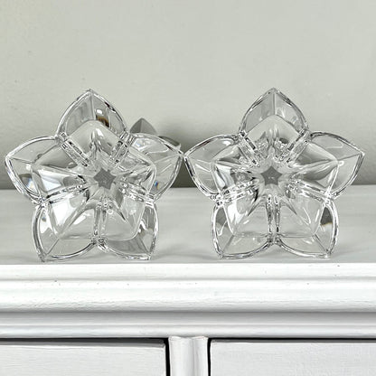 Flower Shaped Crystal Candle Holders by Mikasa