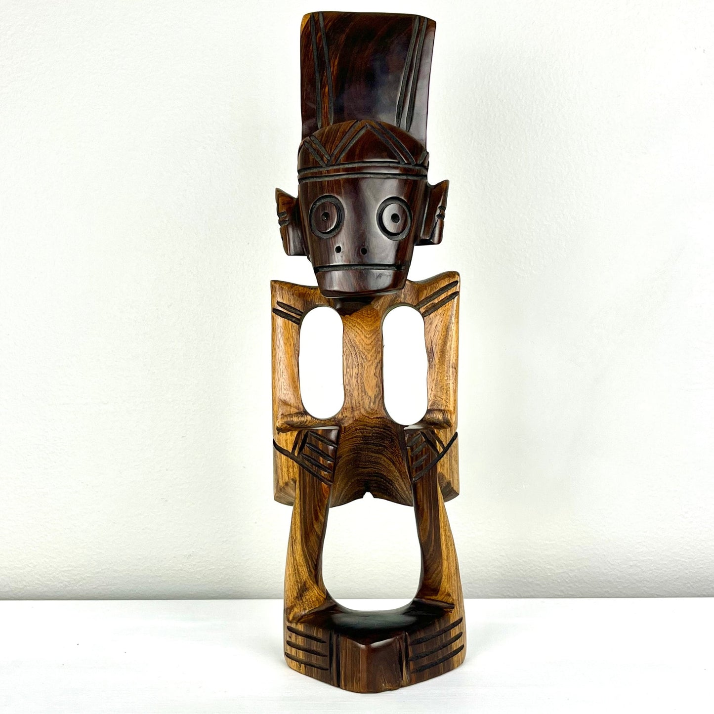 Hand Carved Wood Totem Sculpture