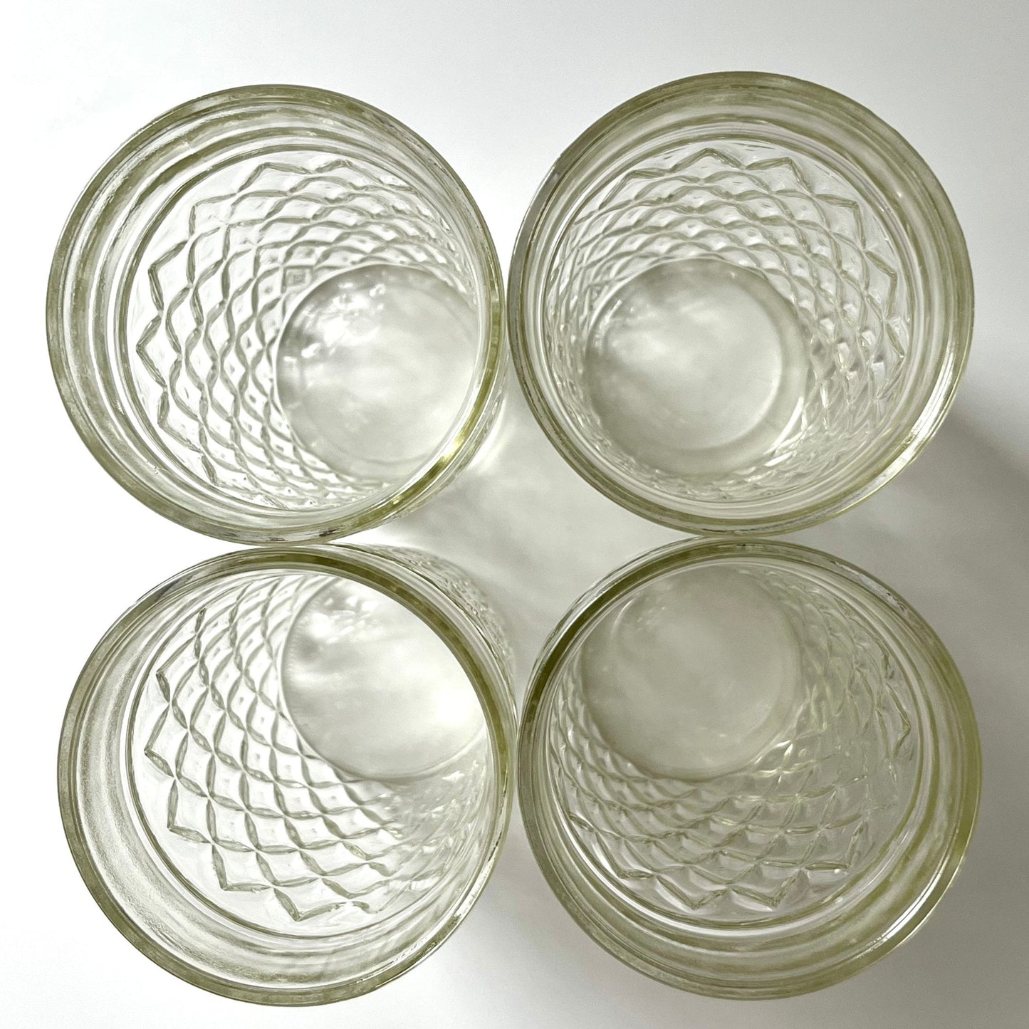 Embossed Diamond Glass Tumblers