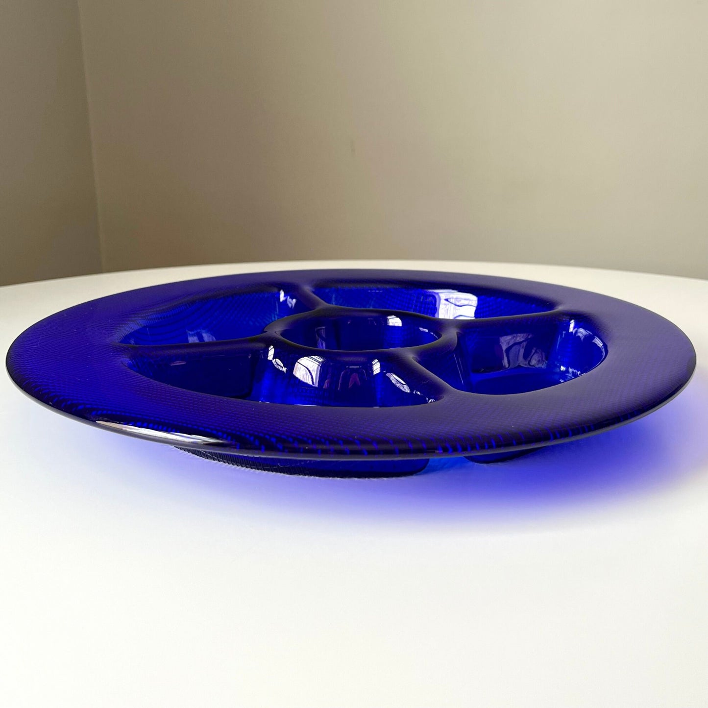 Cobalt Blue Glass Serving Tray