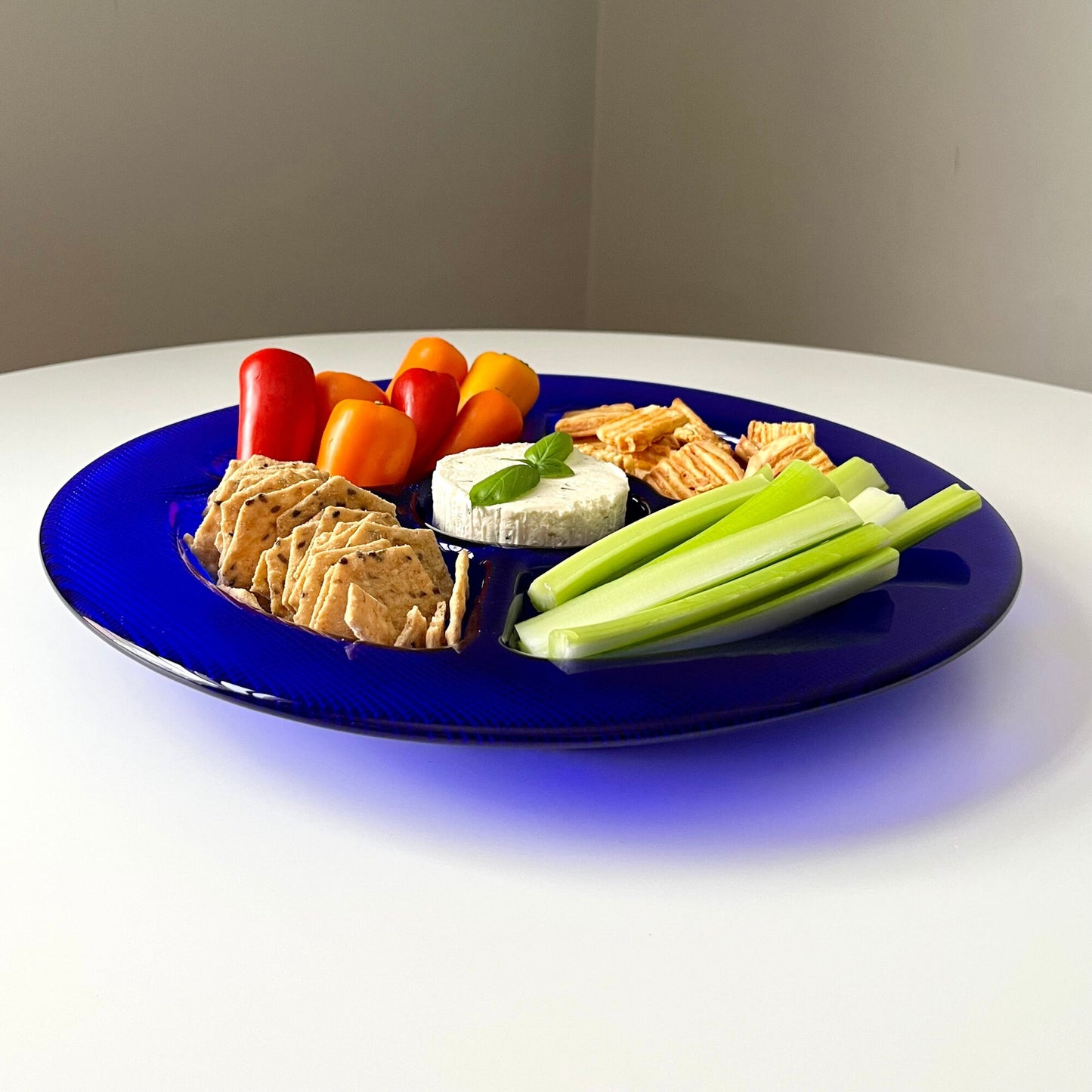 Cobalt Blue Glass Serving Tray