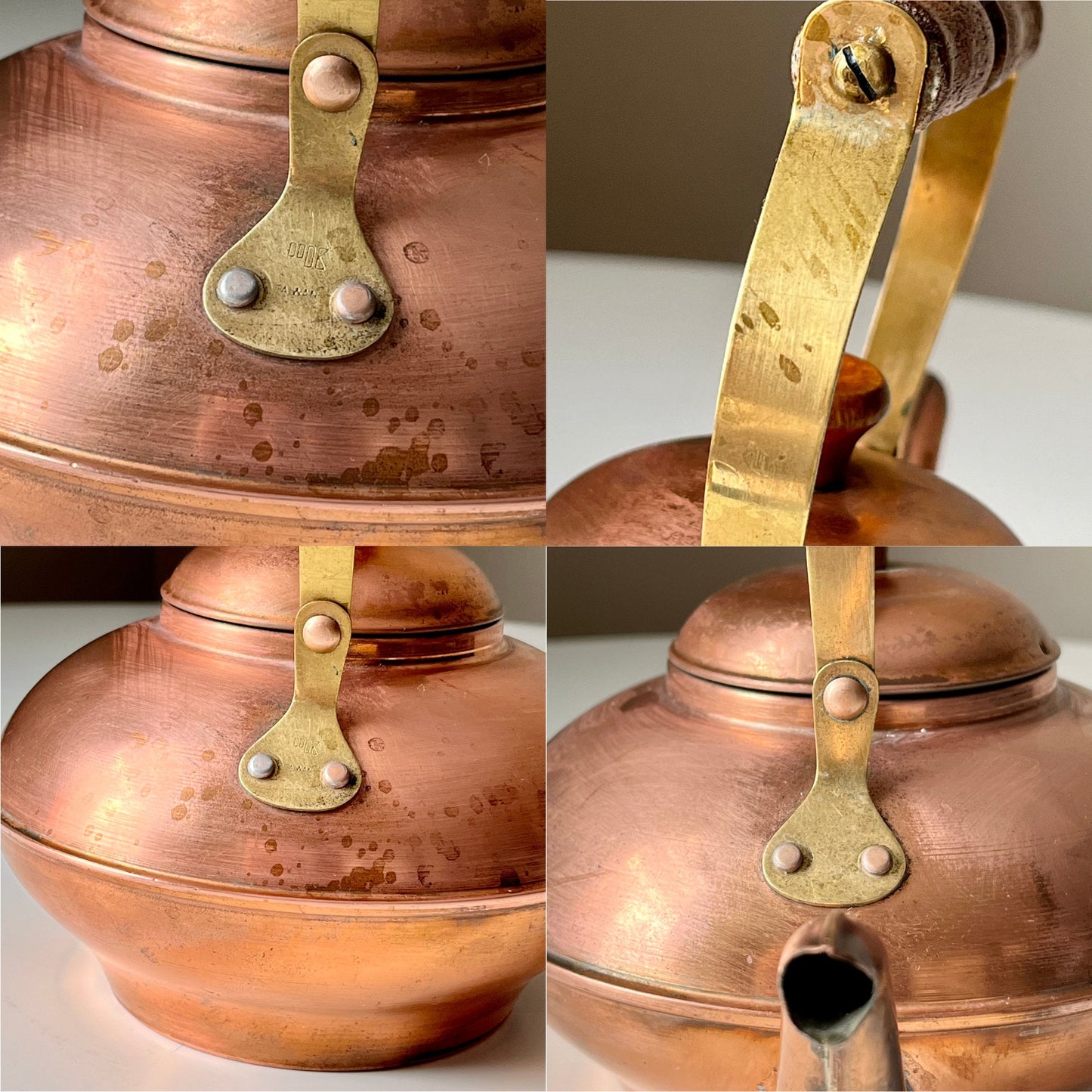 Copper Kettle with Brass & Wooden Handle