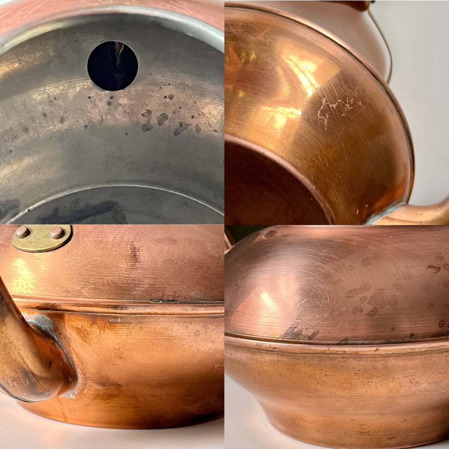 Copper Kettle with Brass & Wooden Handle