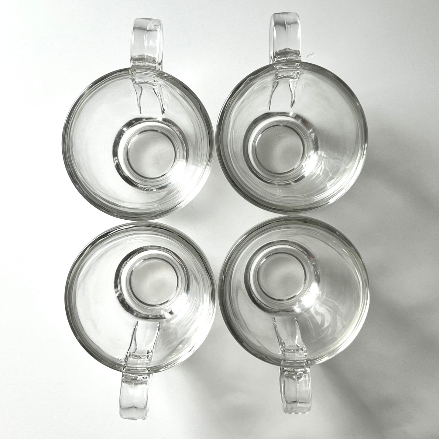 Mid Century Clear Glass Espresso Cups