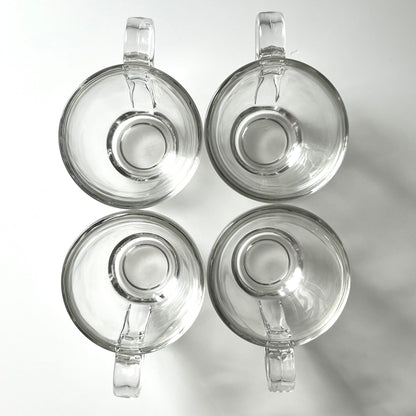 Mid Century Clear Glass Espresso Cups