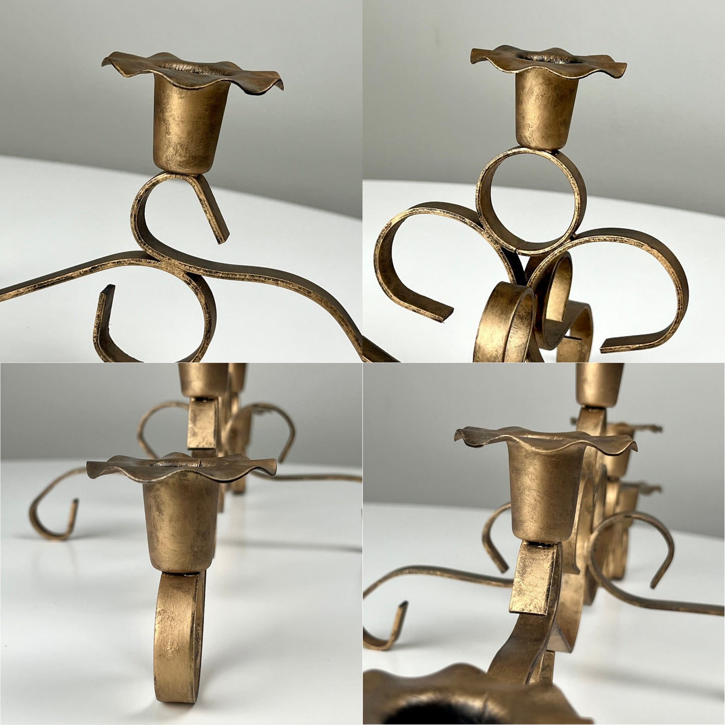 Large Whimsical Gold Candelabra