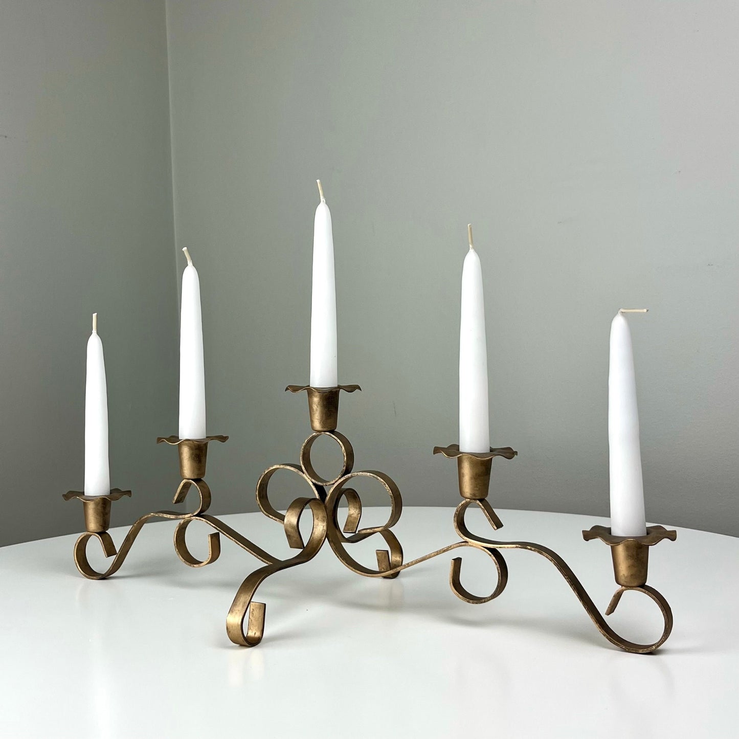 Large Whimsical Gold Candelabra