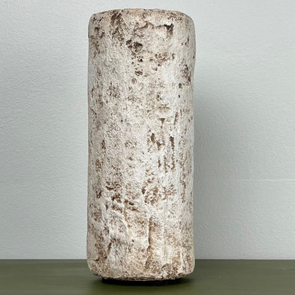 Tall Cylindrical Aged Concrete Vase