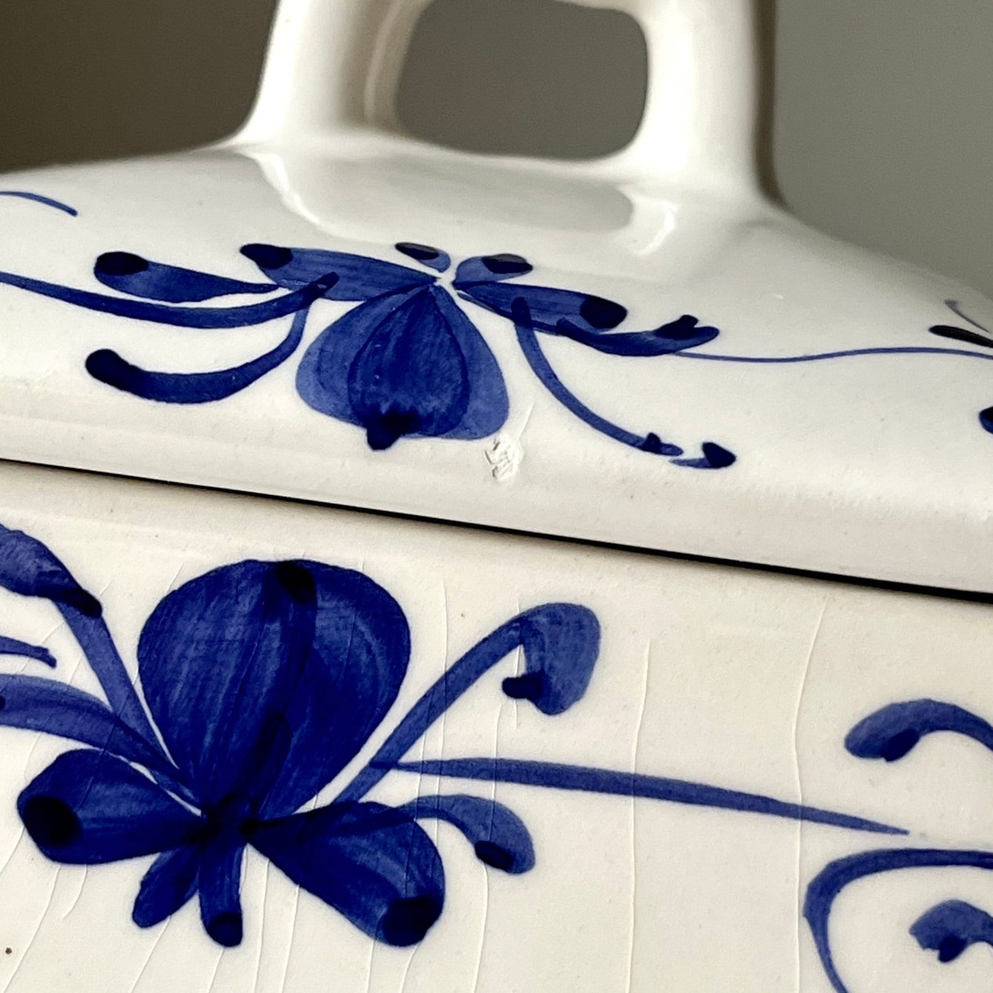 Portuguese Hand Painted Floral Design Kitchen Canister