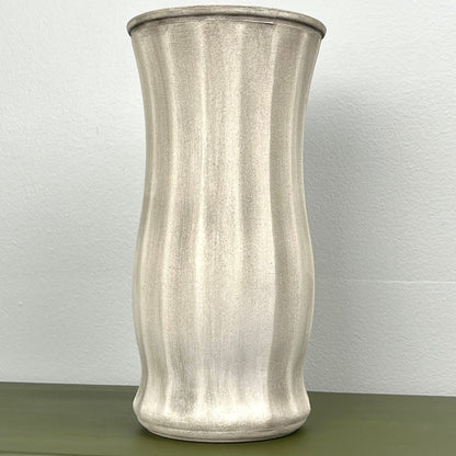 Cream Aged Vase with Vertical Ribbed Design