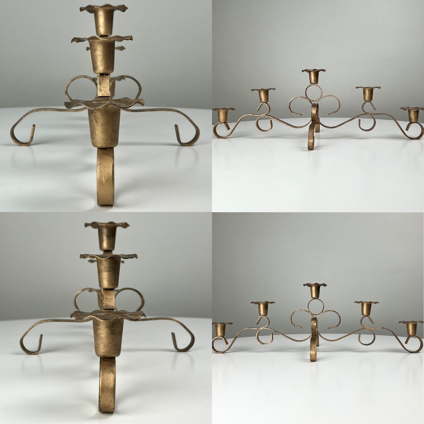 Large Whimsical Gold Candelabra