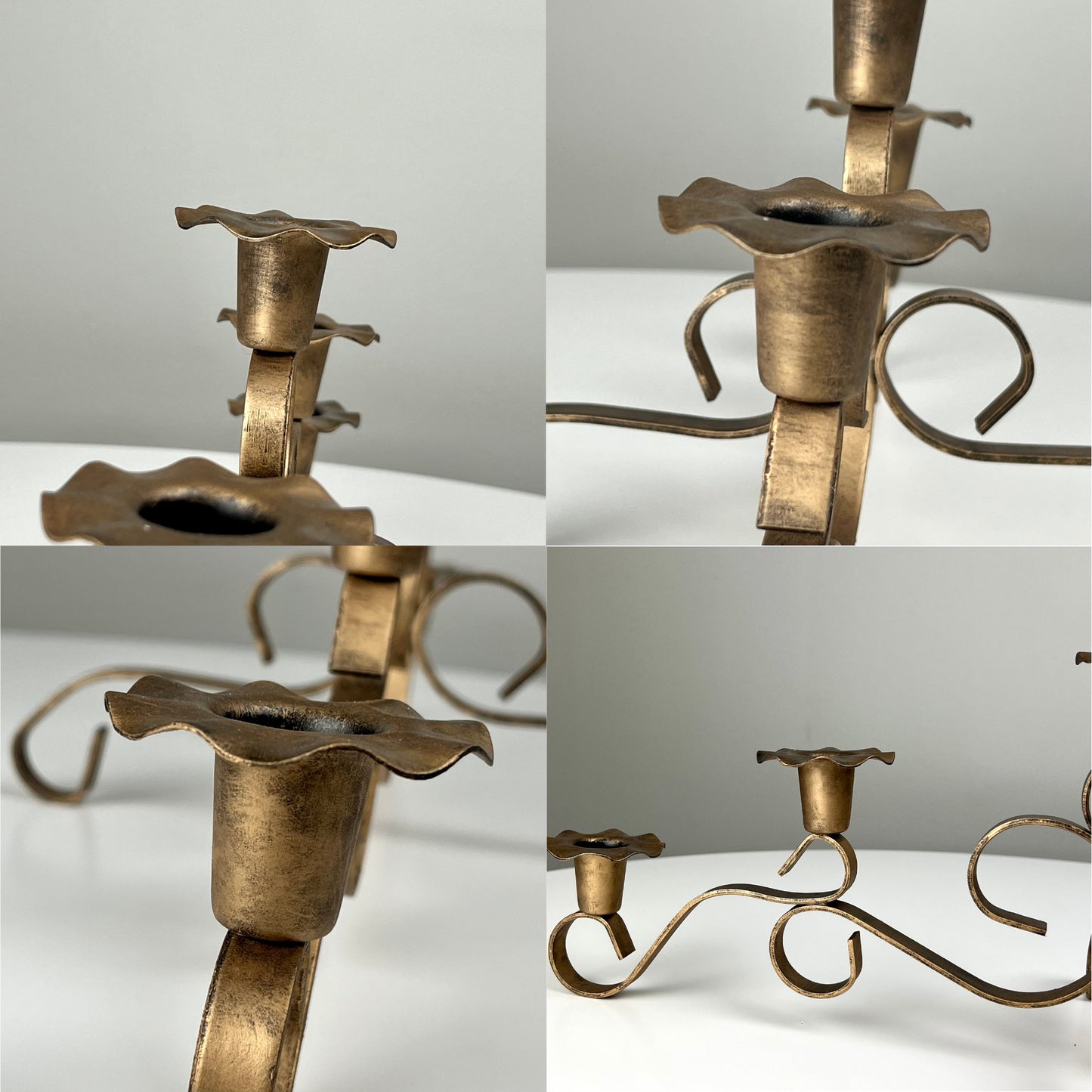 Large Whimsical Gold Candelabra