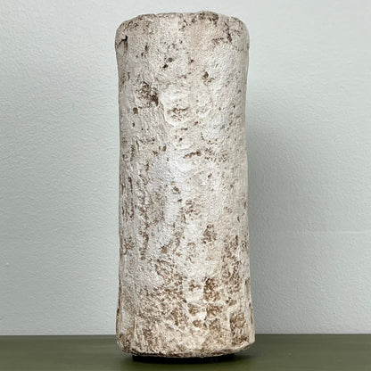 Tall Cylindrical Aged Concrete Vase