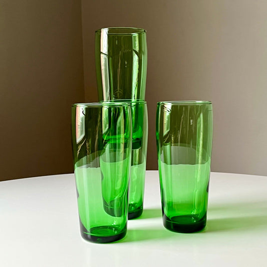 Hunter Green Glass Tumblers by Anchor Hocking